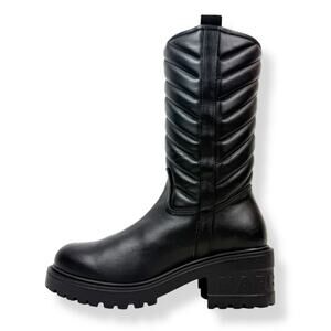 New Italian MARC ELLIS black leather motorcycle platform combat boots
